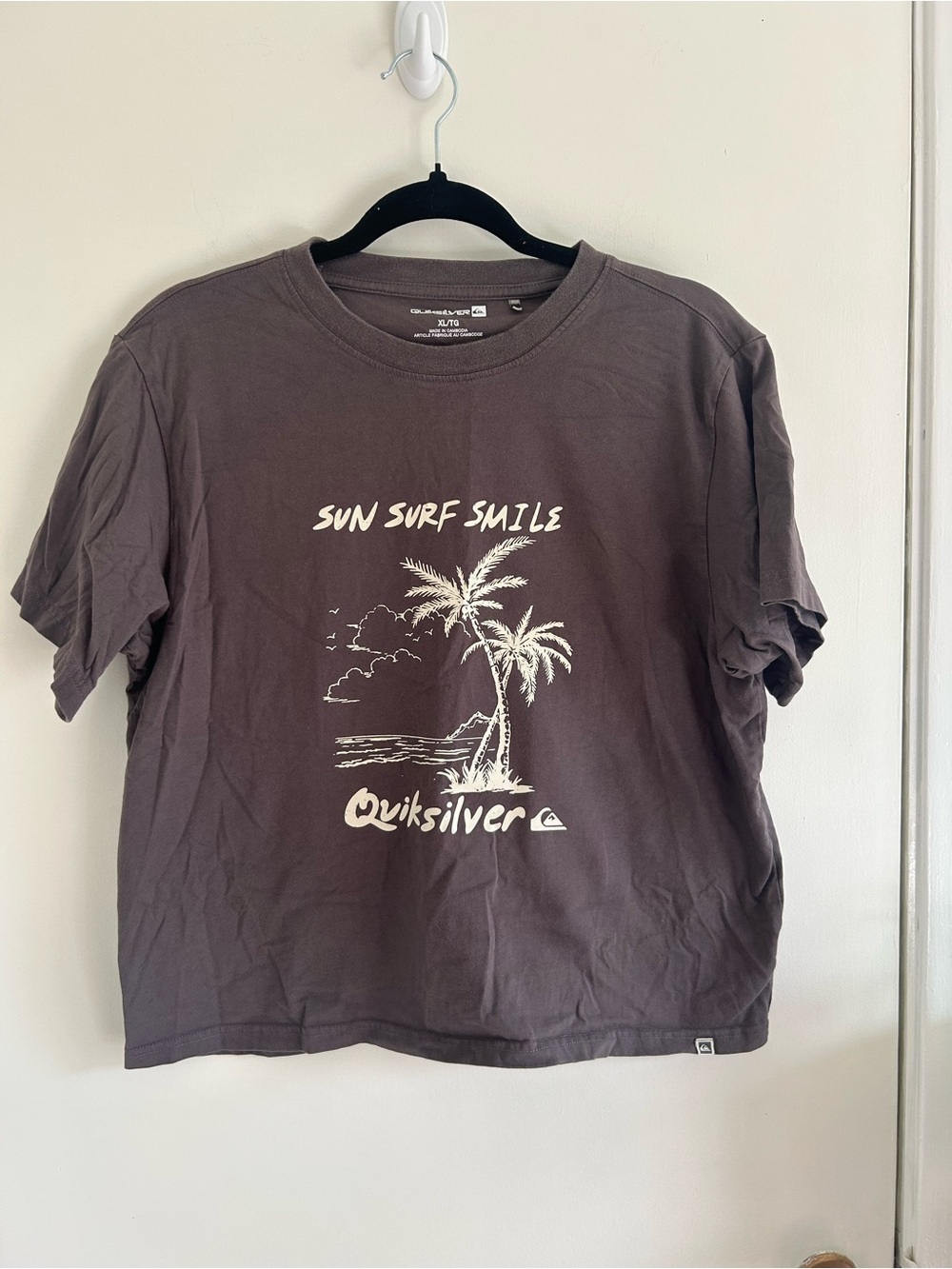 Quiksilver Women’s Charcoal Sun Surf Smile Palm Tee